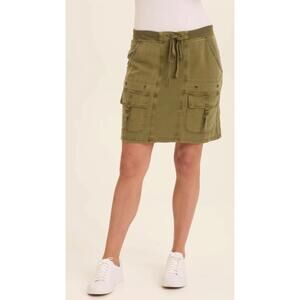 NEW WEARABLES leto twill cargo mini skirt in kombu pigment